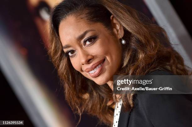 Gina Torres attends the premiere of Columbia Pictures' 'Miss Bala' at Regal LA Live Stadium 14 on January 30, 2019 in Los Angeles, California.