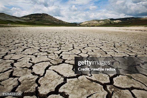 A lonely cracked earth desert floor A lonely cracked earth desert floor