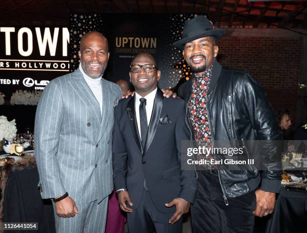 Chris Spencer, Guy Torry and Bill Bellamy attend Uptown Honors Hollywood at City Market Social House on February 20, 2019 in Los Angeles, California.