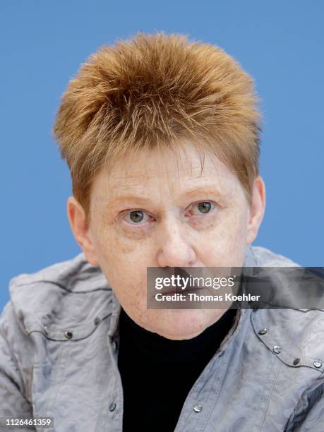 Petra Pau of The Left Party pictured during a press conference on February 20, 2019 in Berlin, Germany.