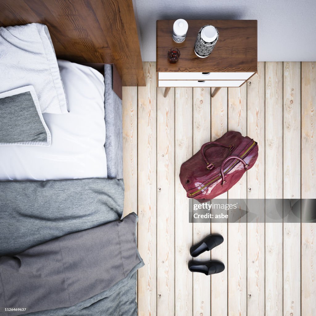 Modern Bedroom Above View High-Res Stock Photo - Getty Images