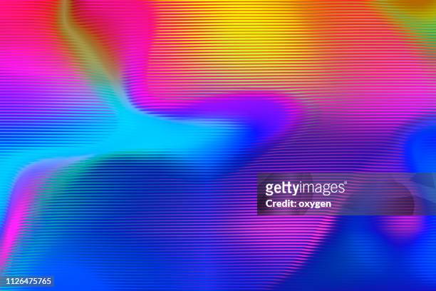abstract fluid colorful neon striped background - saturated color stock-fotos und bilder