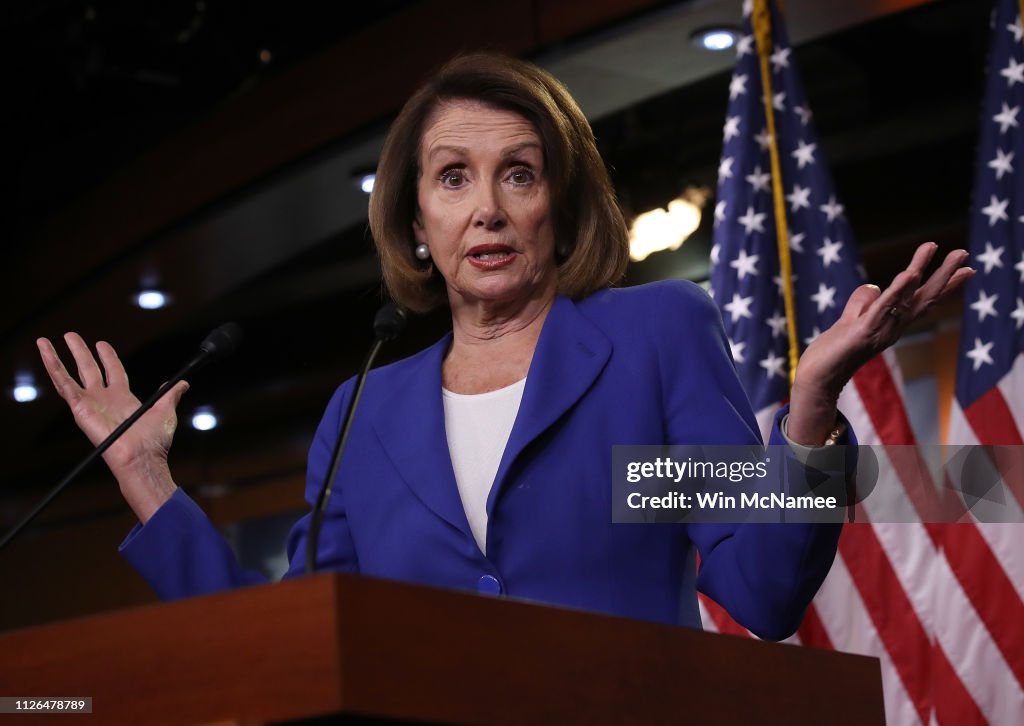 House Speaker Nancy Pelosi Holds Her Weekly Press Conference At The Capitol