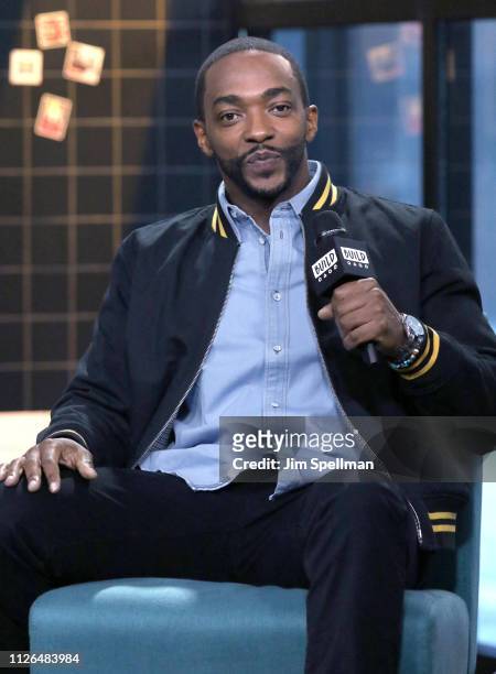 Actor Anthony Mackie attends the Build Series to discuss "Miss Bala" at Build Studio on January 31, 2019 in New York City.
