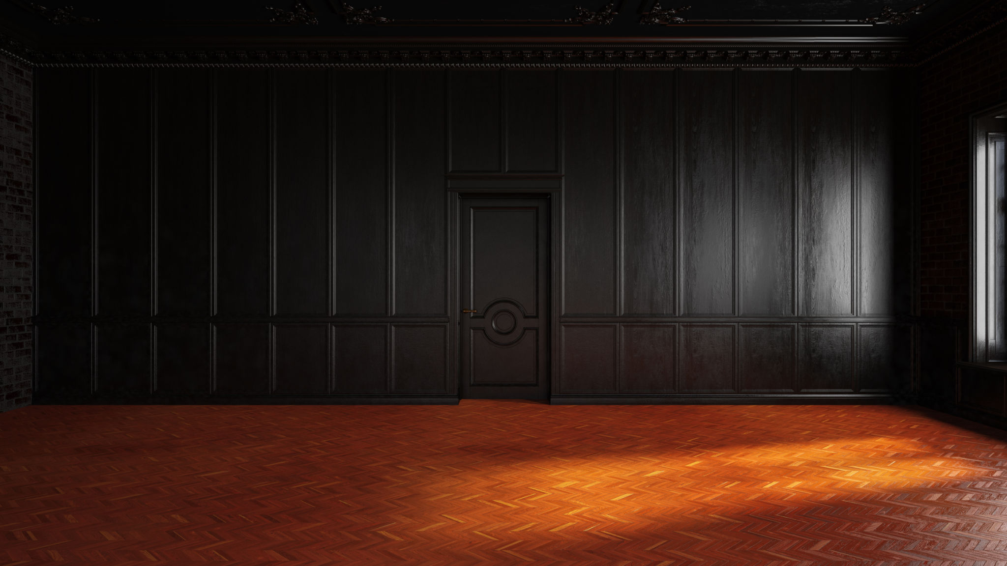 dark painted room