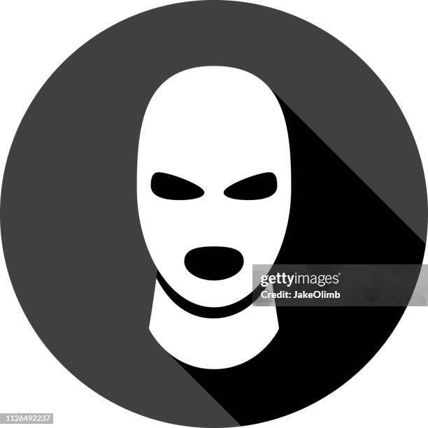 balaclava symbol silhouette 2 - skimaske stock-grafiken, -clipart, -cartoons und -symbole