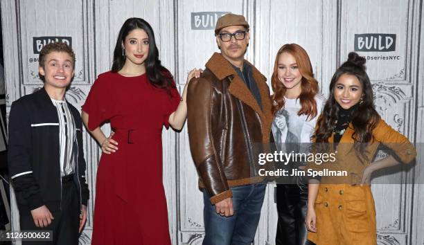 Actors Sean Giambrone, Taylor Ortega, Todd Stashwick, Sadie Stanley and Ciara Riley Wilson attend the Build Series to discuss "Kim Possible" at Build...