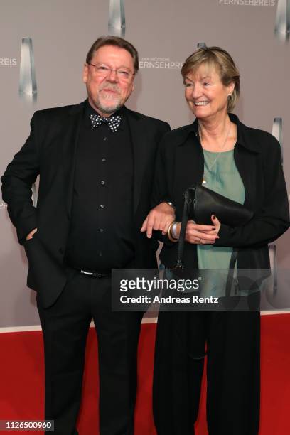 Jürgen von der Lippe and Anne Dohrenkamp attend the German Television Award at Rheinterrasse on January 31, 2019 in Duesseldorf, Germany.