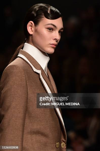 A model presents a creation during the Fendi women's Fall/Winter ...