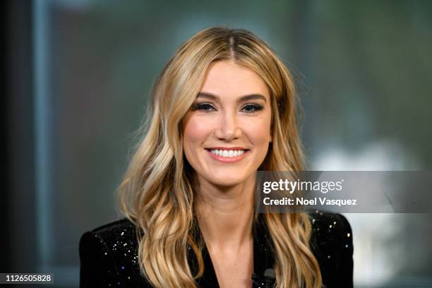 Delta Goodrem visits "Extra" at Universal Studios Hollywood on January 31, 2019 in Universal City, California.