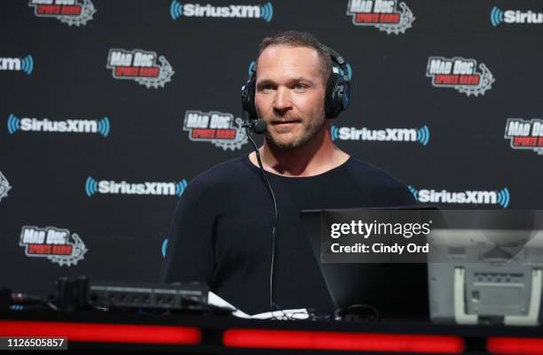 Brian Urlacher attends SiriusXM at Super Bowl LIII Radio Row on January 31, 2019 in Atlanta, Georgia.