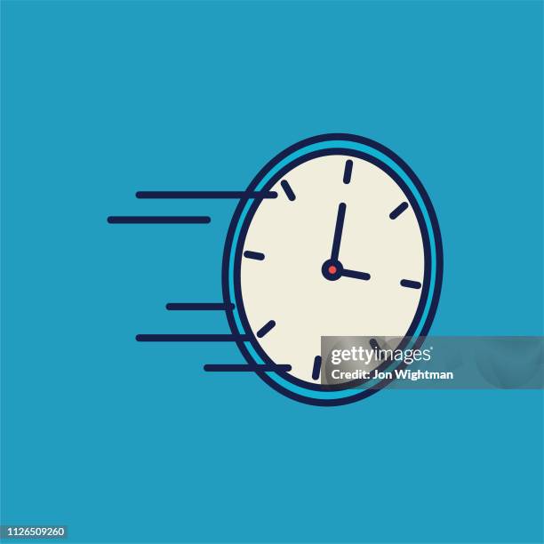 ilustrações de stock, clip art, desenhos animados e ícones de fast clock - thin line time icon - relógio de parede