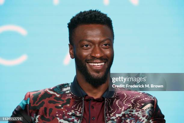 Aldis Hodge of the television show 'City on a Hill' speaks during the Showtime segment of the 2019 Winter Television Critics Association Press Tour...