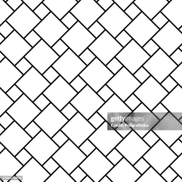 abstract seamless background pattern - gray wallpaper black and white - vector illustration - diagonal square pattern stock illustrations