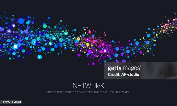 illustrazioni stock, clip art, cartoni animati e icone di tendenza di sfondo di rete astratto - big data network