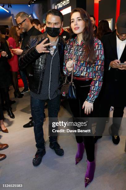 Alec Monopoly and Nurce Erben attend TAG Heuer and art provocateur Alec Monopoly launch event celebrating special edition watches on January 31, 2019...