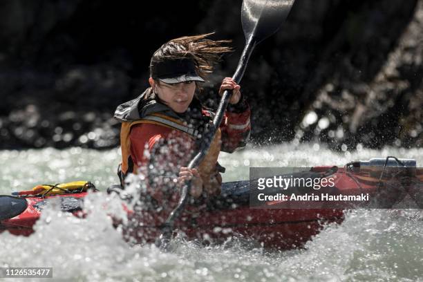 Female kayaker in Chilean Patagonia