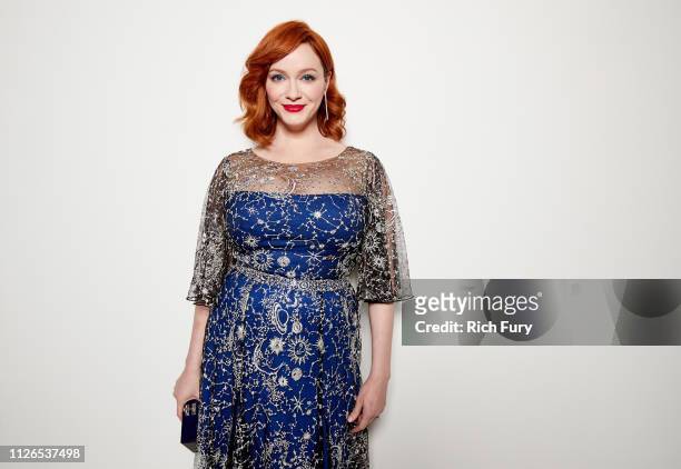 Christina Hendricks attends the 21st Costume Designers Guild Awards x Getty Images Portrait Studio presented by LG V40 ThinQ on February 19, 2019 in...