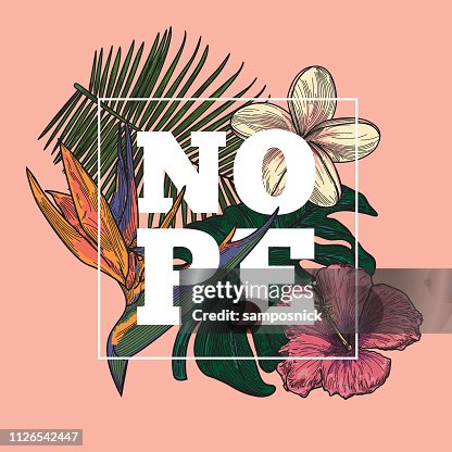 Millennial Pink Tropical Flower NOPE design Millennial Pink Tropical Flower NOPE design