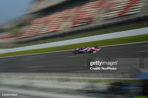 Canadian driver Lance Stroll of English team Racing Point F1 Team Force India driving his single-seater during Barcelona winter test in Catalunya...