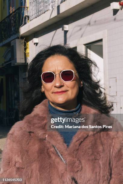 older woman with winter coat - djuna stock pictures, royalty-free photos & images
