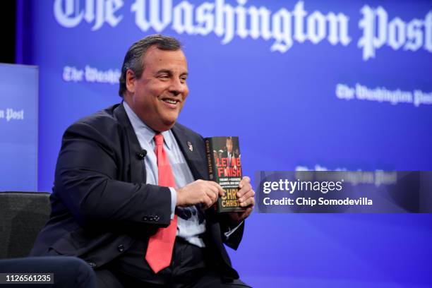 Former New Jersey Governor Chris Christie participates in a discussion about his new book at the Washington POst January 31, 2019 in Washington, DC....
