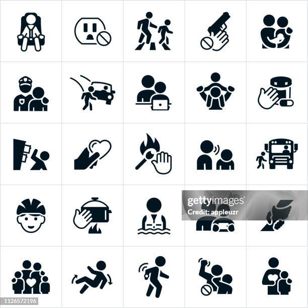 child safety icons - cyber attack stock-grafiken, -clipart, -cartoons und -symbole