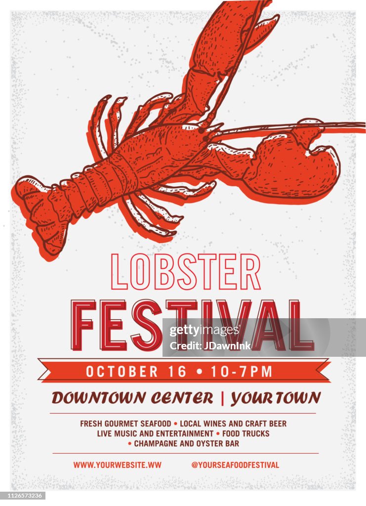 Modèle de conception homard Festival publicité affiche