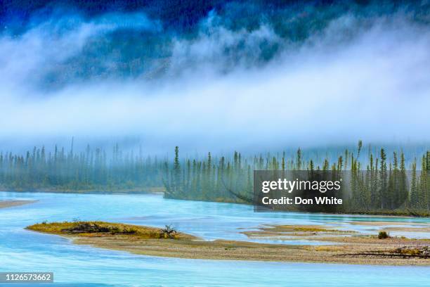 jasper national park in alberta canada - athabasca river stock pictures, royalty-free photos & images