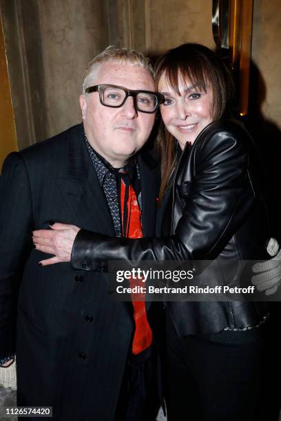 Stylist Alber Elbaz and Creator of the 'Numero magazine' Babeth Djian attend the Party for the 200th Issue Numero, at Restaurant RAN on January 31,...