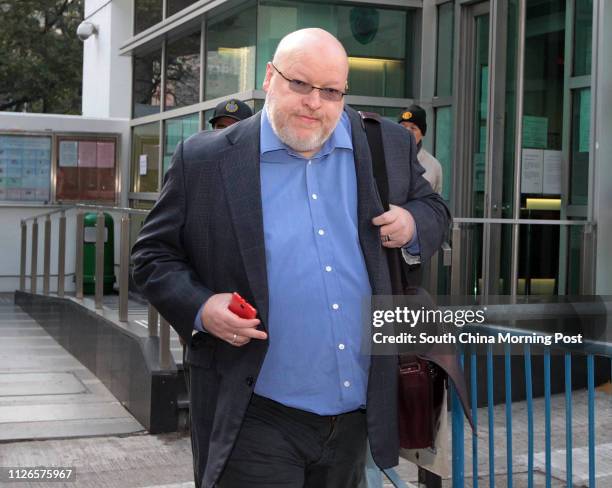 Martin Rogers, one of Sun Hung Kai Properties co-chairman Thomas Kwok Ping-kwong's attorneys arrives at Lai Chi Kok Correctional Institution to meet...