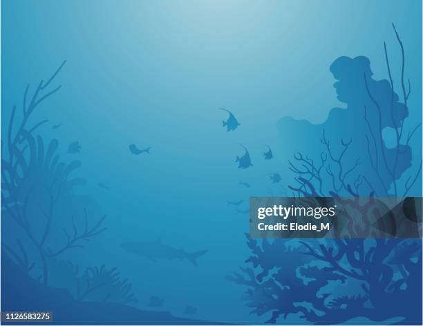 deep sea backgrounds / décor under the sea - undersea stock illustrations