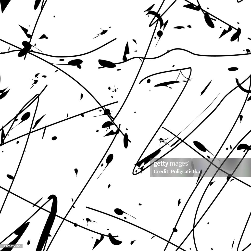 Seamless Abstract Background Pattern Lines And Blots Gray Wallpaper Black  And White Vector Illustration High-Res Vector Graphic - Getty Images