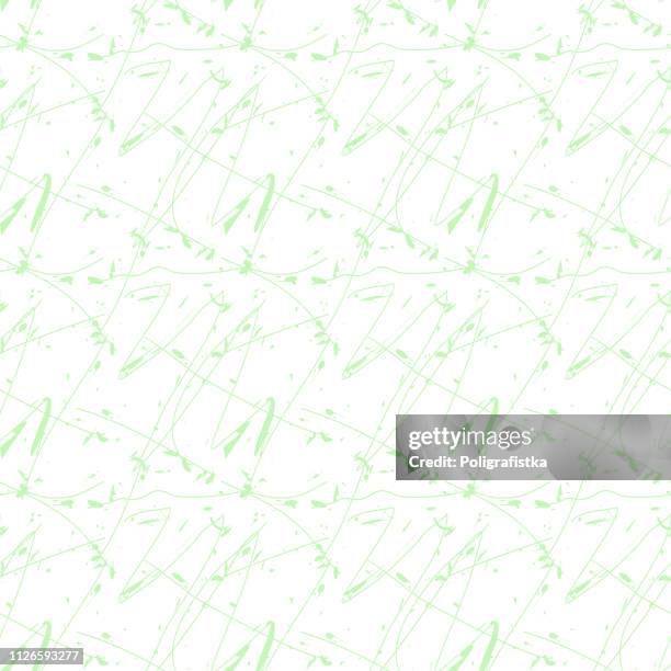 seamless abstract background pattern - lines and blots - green wallpaper - vector illustration - mud splat stock illustrations