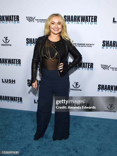 Hayden Panettiere arrives at a screening of Freestyle Releasing's "Sharkwater Extinction" at the ArcLight Hollywood on January 31, 2019 in Hollywood,...