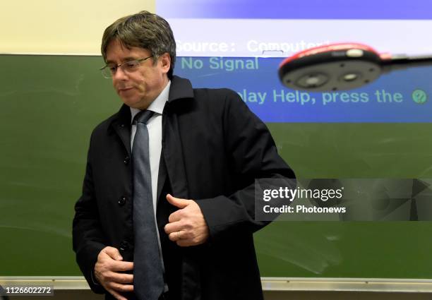 Bezoek van voormalig Catalaans president Carles Puigdemont aan de Universiteit Antwerpen - Visite de l'ancien Président Catalan Carles Puidgemont à...