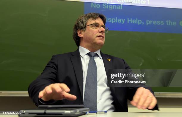 Bezoek van voormalig Catalaans president Carles Puigdemont aan de Universiteit Antwerpen - Visite de l'ancien Président Catalan Carles Puidgemont à...