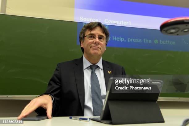 Bezoek van voormalig Catalaans president Carles Puigdemont aan de Universiteit Antwerpen - Visite de l'ancien Président Catalan Carles Puidgemont à...
