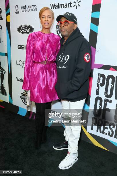 Tonya Lewis Lee and Spike Lee attend the 2019 Essence Black Women in Hollywood Awards Luncheon at Regent Beverly Wilshire Hotel on February 21, 2019...