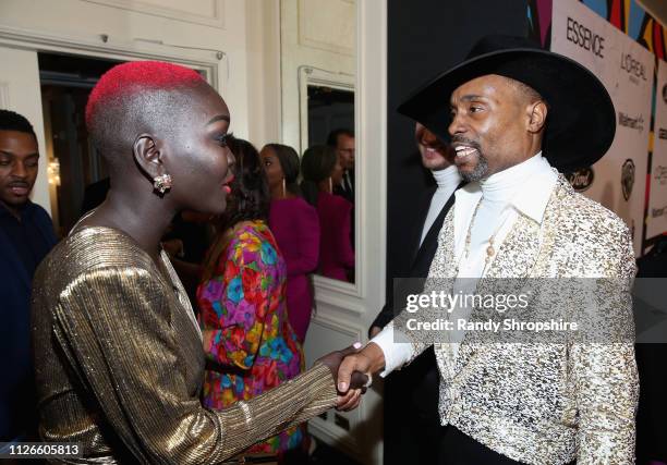 Nyakim Gatwech and Billy Porter attend the 2019 Essence Black Women in Hollywood Awards Luncheon at Regent Beverly Wilshire Hotel on February 21,...