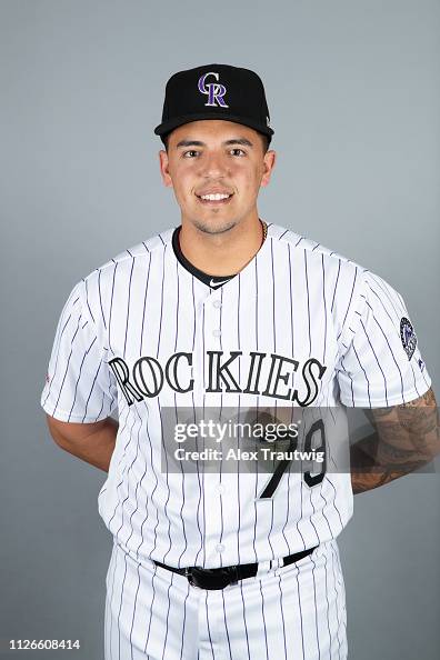 Colton Weiker Colton Welker of the Colorado Rockies poses during Photo Day on... News ...