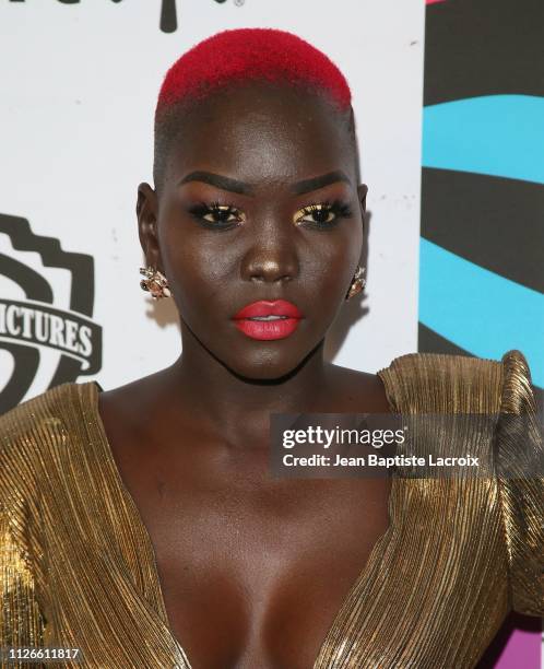 Nyakim Gatwech attends the 2019 Essence Black Women in Hollywood Awards on February 21, 2019 in Los Angeles, California.