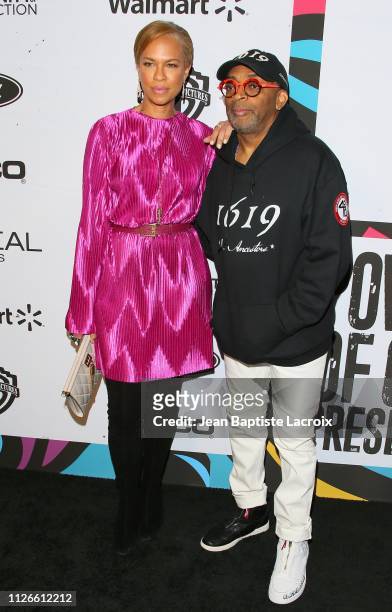 Tonia Lewis Lee and Spike Lee attend the 2019 Essence Black Women in Hollywood Awards on February 21, 2019 in Los Angeles, California.