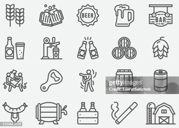 bier-partyline-symbole - bier stock-grafiken, -clipart, -cartoons und -symbole