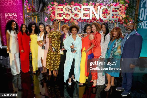 Kelly Rowland, Essence Communications President Michelle Ebanks, Essence Chief Content & Creative Officer Moana Luu, Sanaa Lathan, honoree Regina...