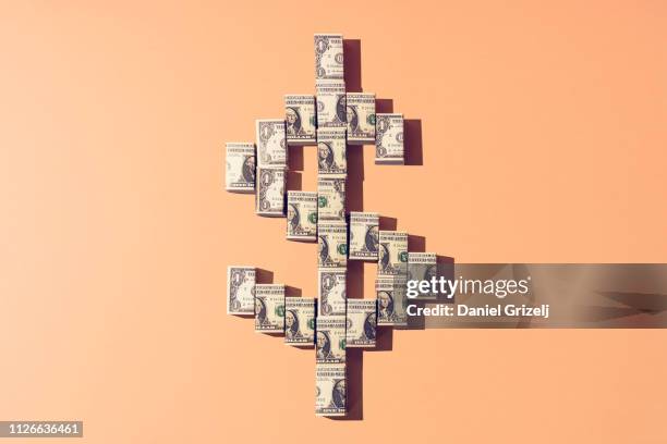 american dollar currency symbol - banconota da 1 dollaro statunitense foto e immagini stock
