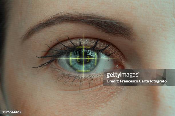 biometric eye scan - iris stock pictures, royalty-free photos & images