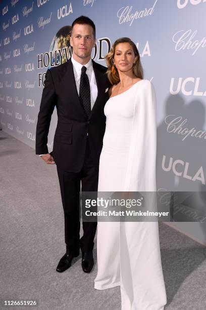 Tom Brady and Gisele Bündchen attend the UCLA IoES honors Barbra Streisand and Gisele Bundchen at the 2019 Hollywood for Science Gala on February 21,...