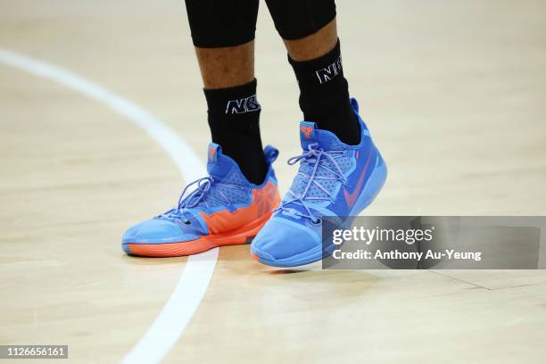 Shawn Long of the Breakers wears the Nike Kobe AD during the round 16 NBL match between the New Zealand Breakers and Melbourne United at Spark Arena...