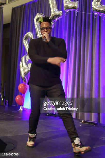 Rapper Kardinal Offishall performs during the 5th Annual Black Arts and Innovation Expo at Toronto's Arcadian Court on February 21, 2019 in Toronto,...